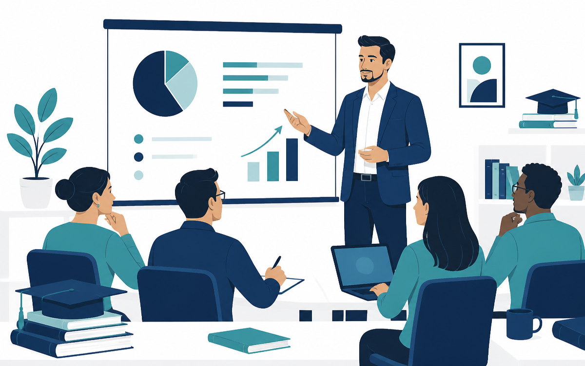 Industry experts leading a practical training session